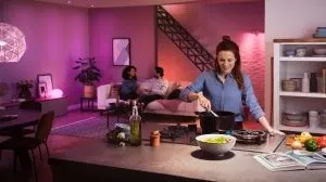 Energy-efficient Philips Hue A19 showing warm-to-cool white range