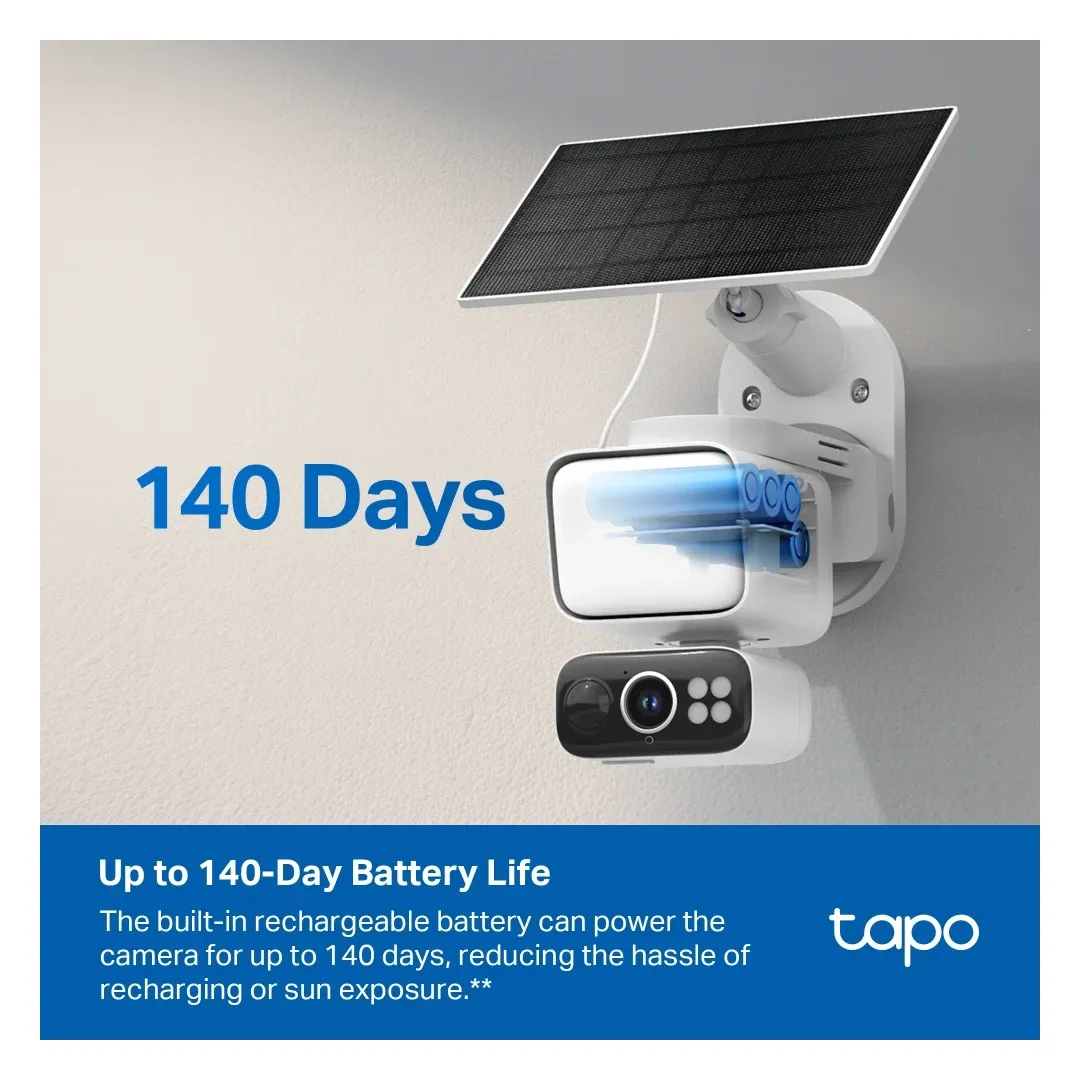 Solar panel charging the camera