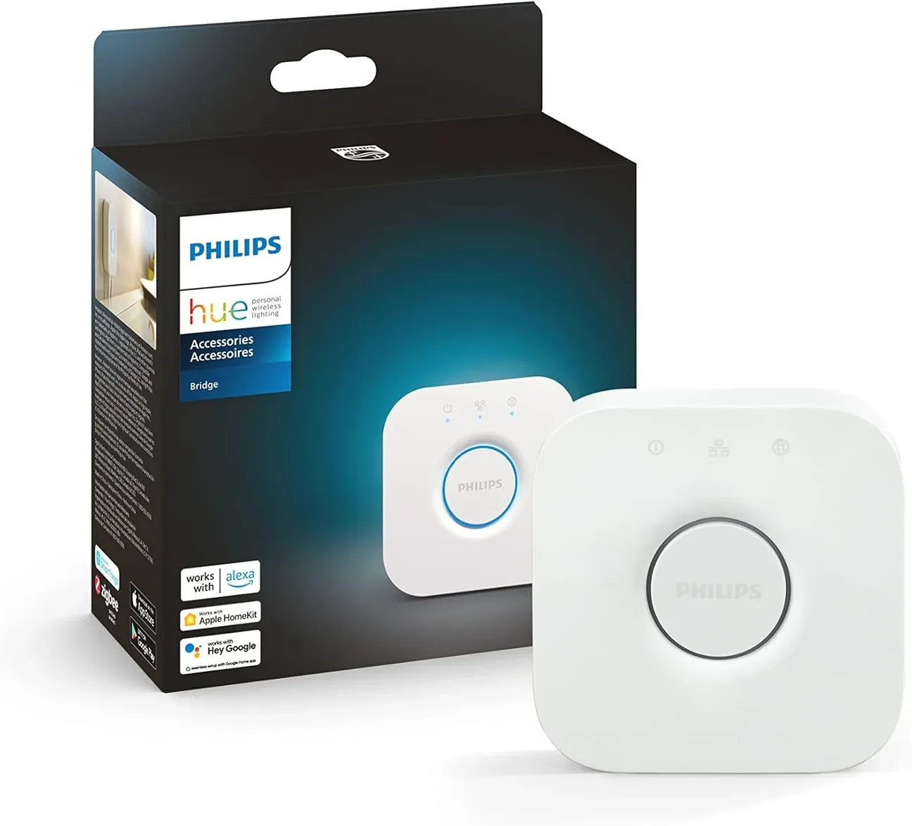 Philips Hue Bridge smart hub for whole-home lighting control