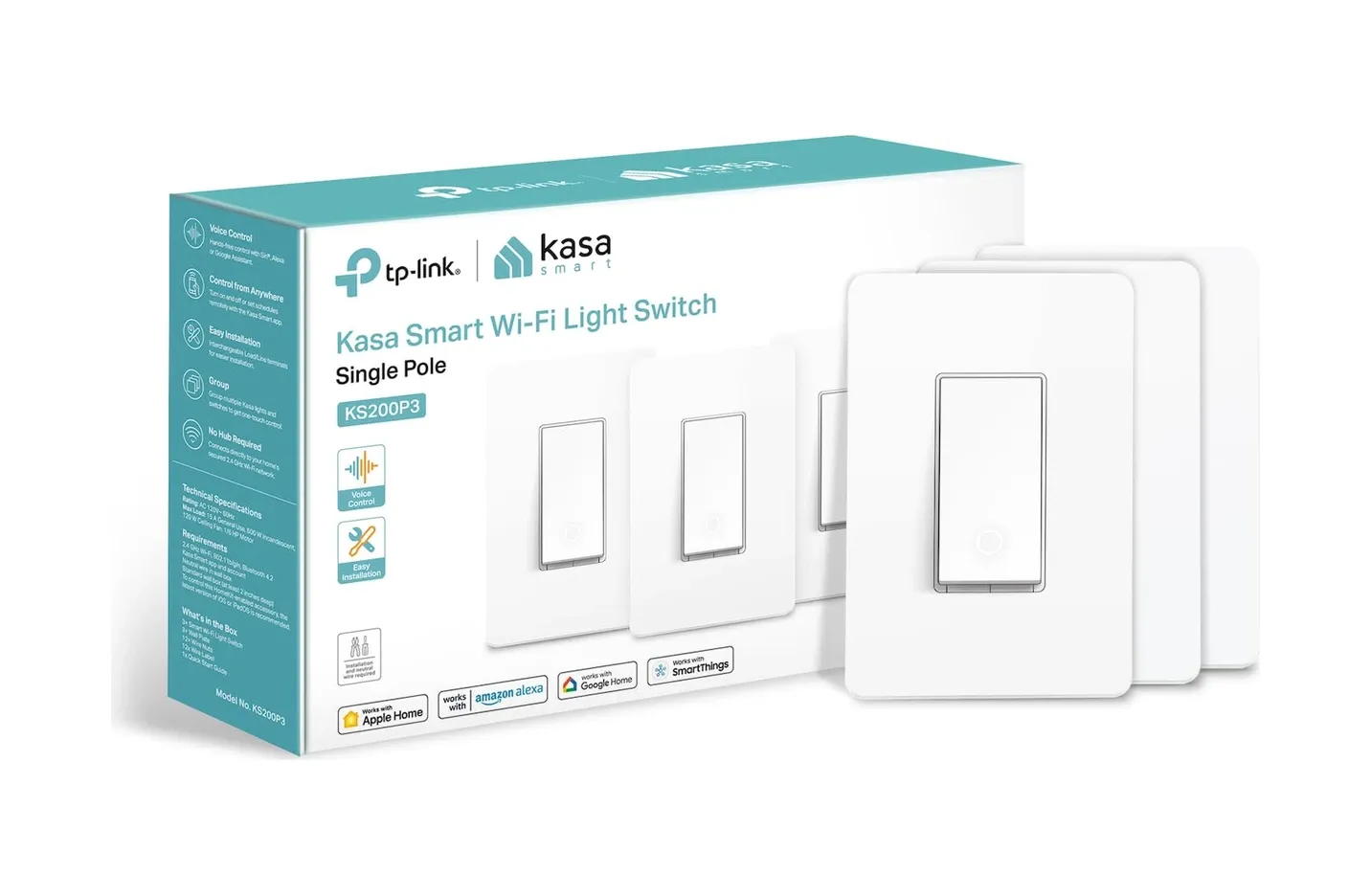 Kasa Smart Light Switch HS200P3 - Wi-Fi Lighting Control