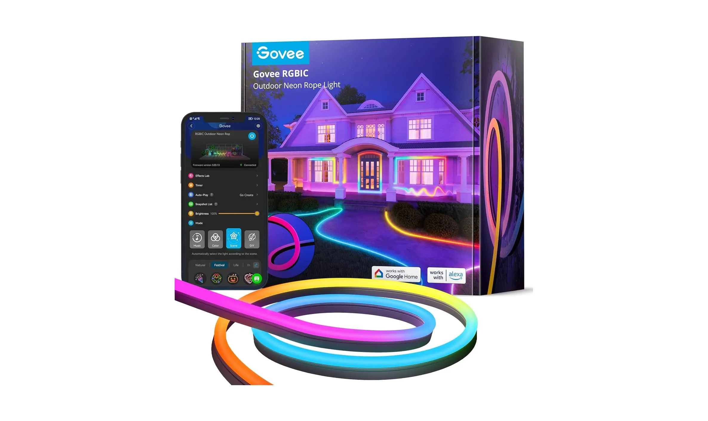 Govee RGBIC Outdoor Neon Rope Light - Smart Lighting