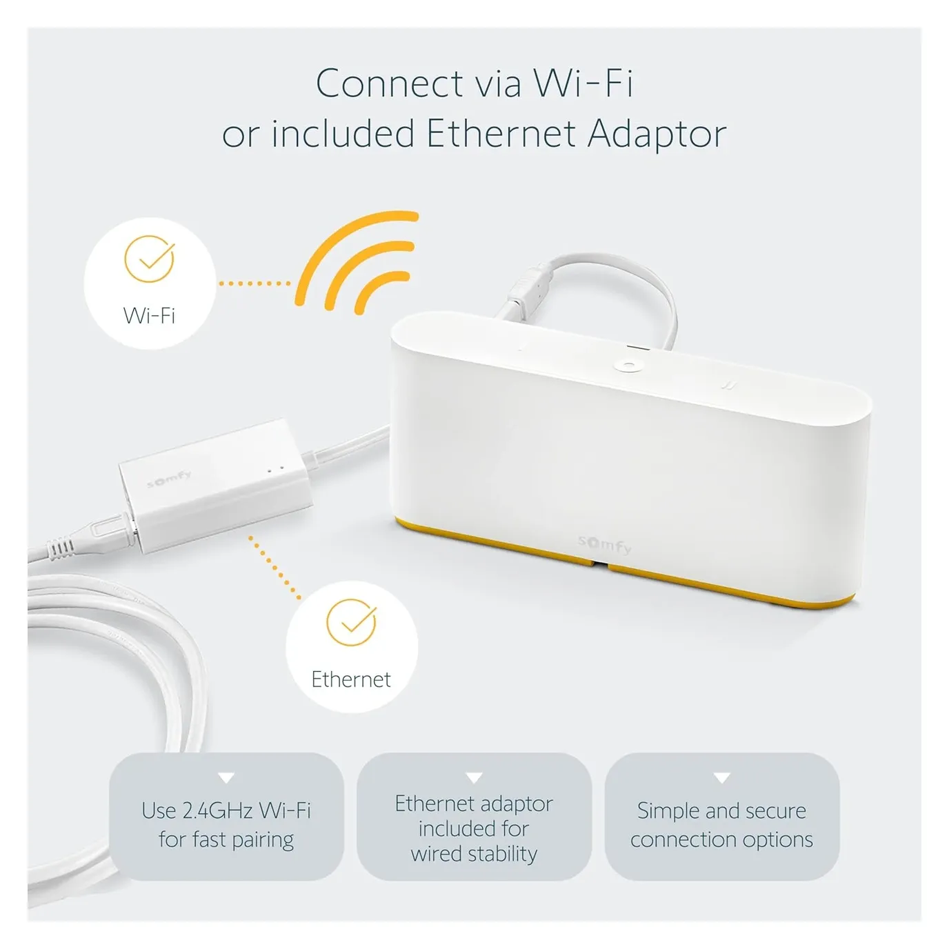 Somfy TaHoma Switch Wi-Fi and Ethernet connection