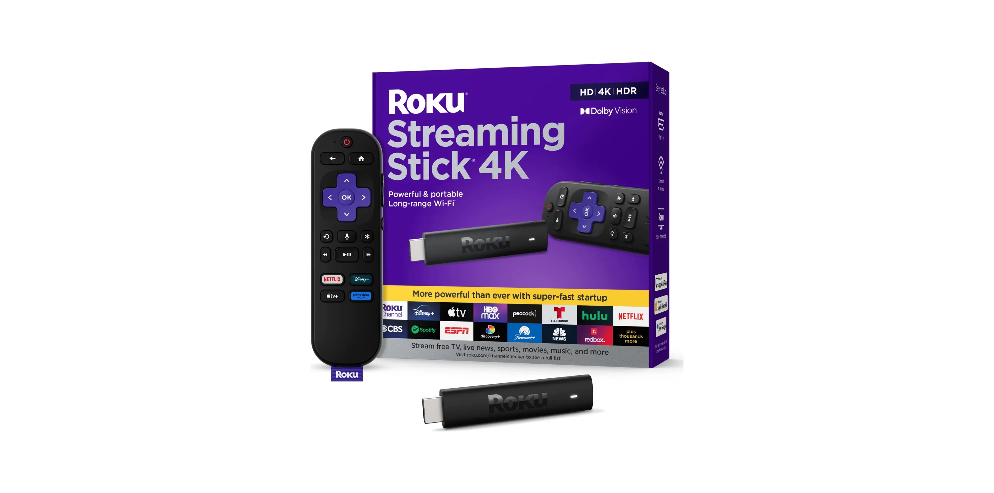 Roku Streaming Stick 4K with HDR & Dolby Vision - Streamin
