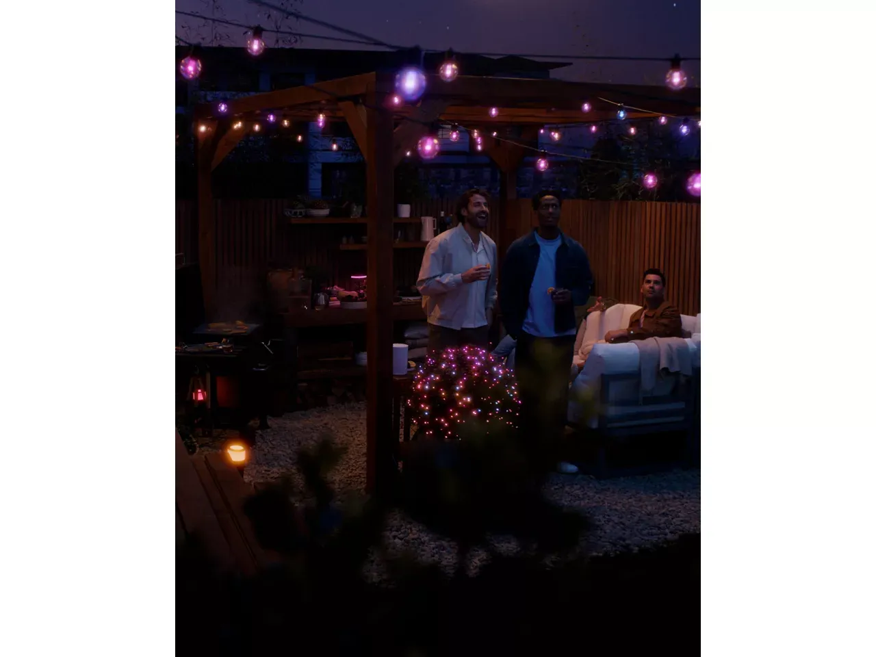 Festavia globe string lights in the full Philips Hue ecosystem