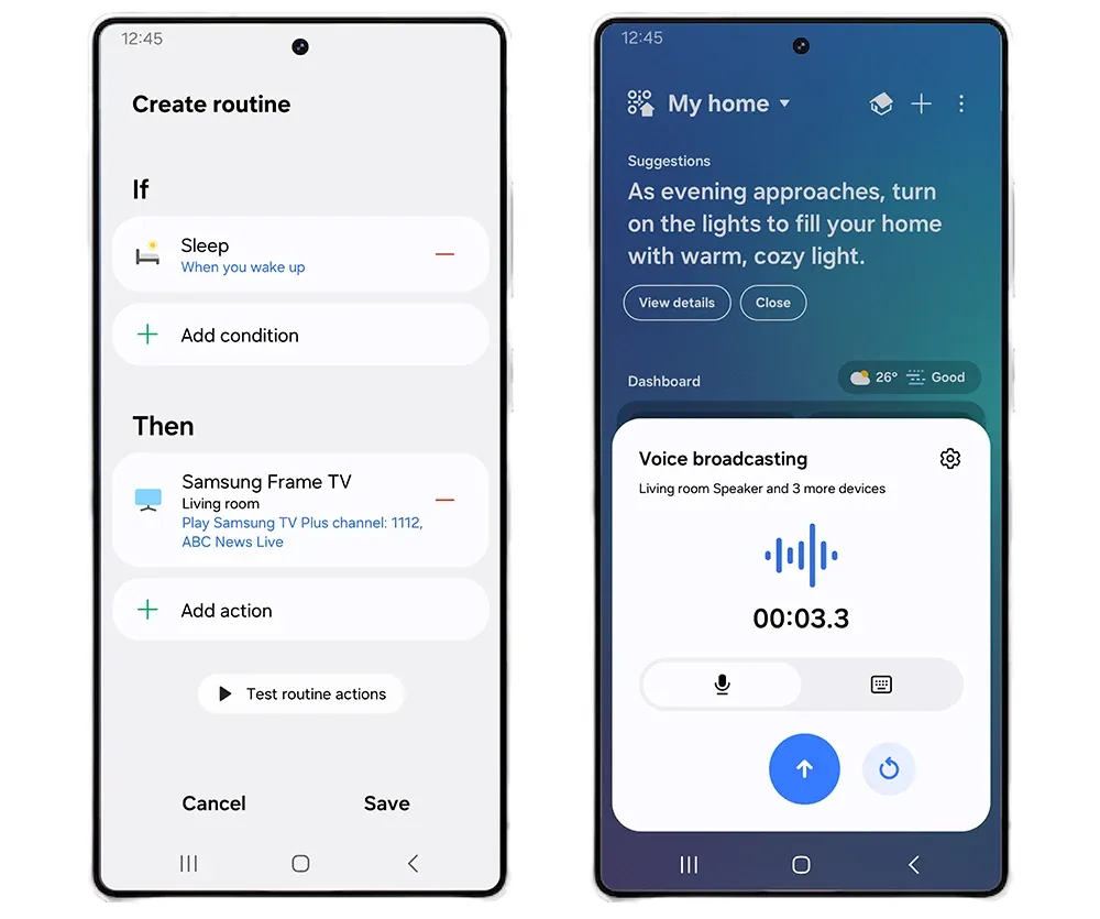 Samsung SmartThings automation routine scheduling interface for 2025 update
