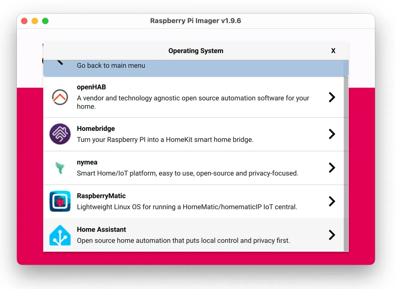 Pi Imager storage selection screen with microSD card chosen and confirmation dialog ready