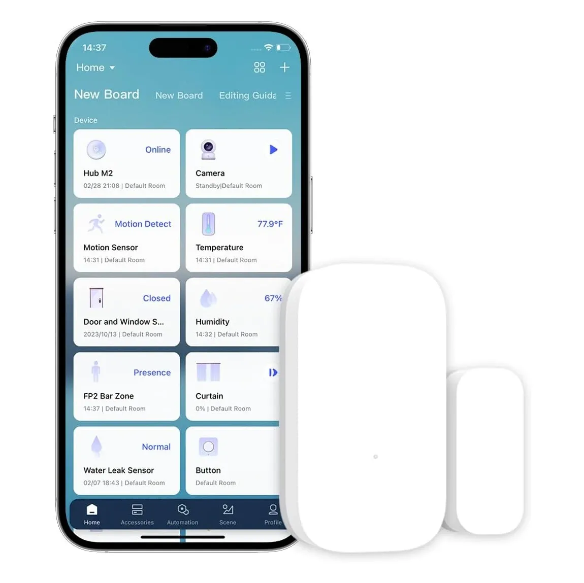 Aqara P100 Multi-State Sensor featured white background showing compact disc design