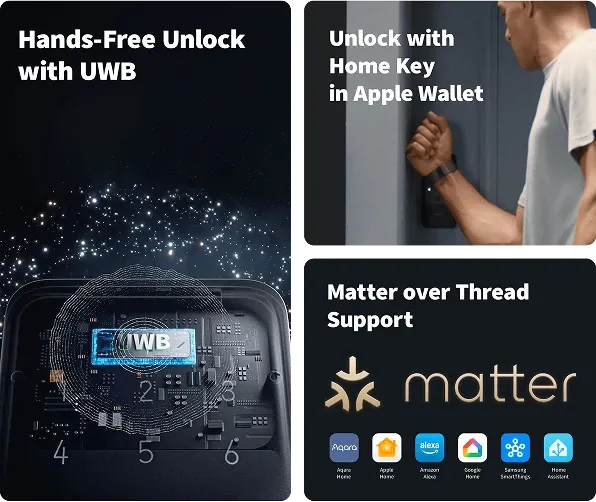 Aqara U400 smart lock front panel view