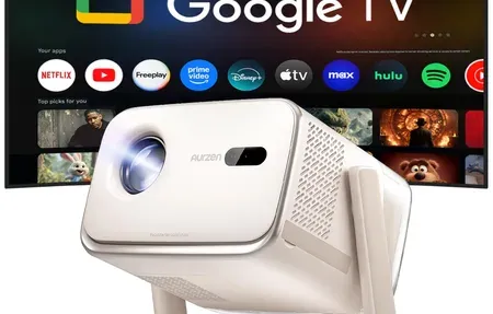 Aurzen BOOM mini Google TV Smart Projector - 1080p focus