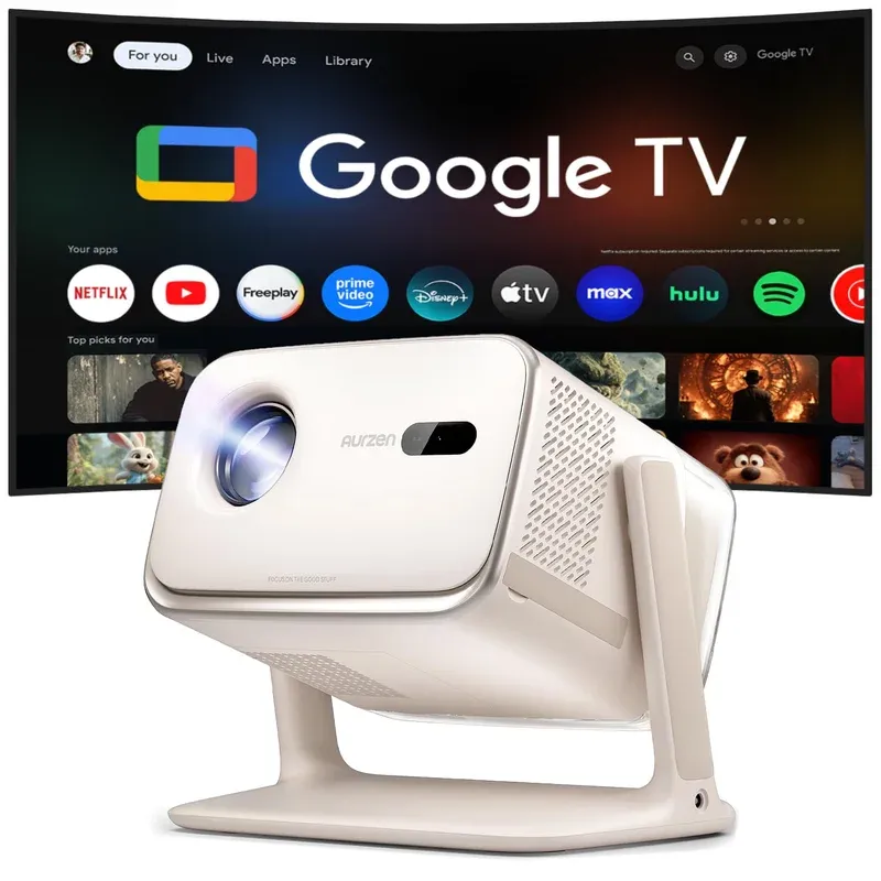 Aurzen BOOM mini Google TV Smart Projector - 1080p focus