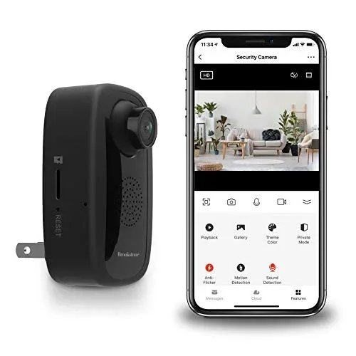 Brookstone Smart Camera side profile with mounting hardware