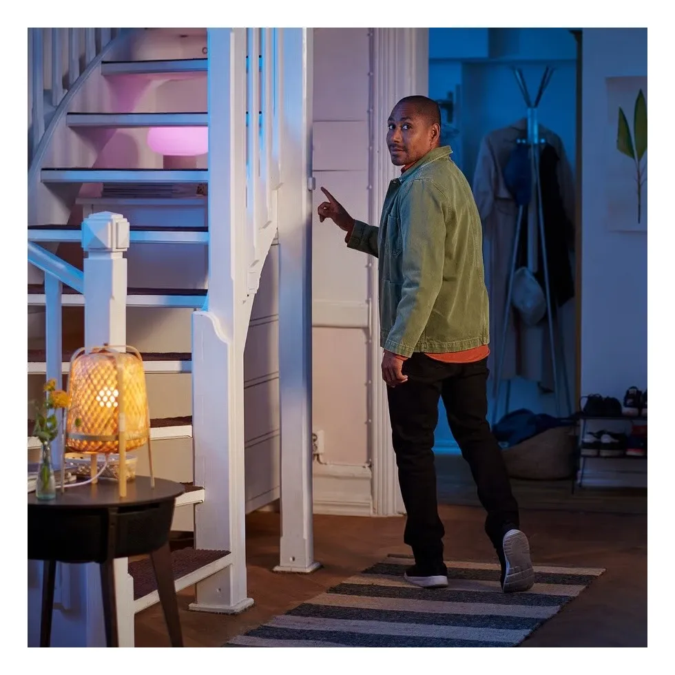 Trigger lights with a shortcut button at the stairs