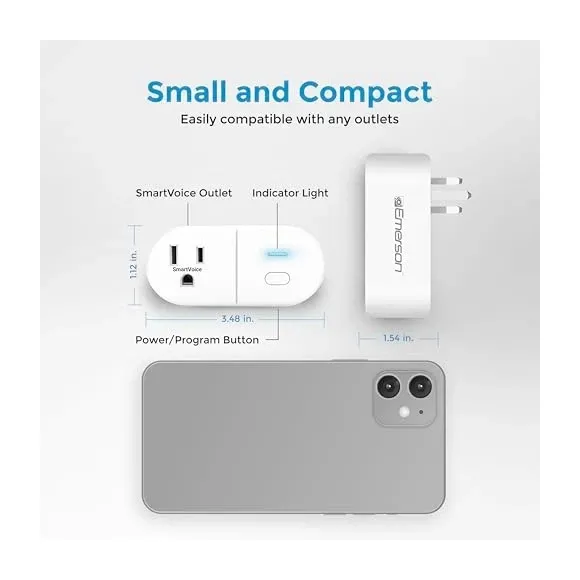 Emerson SmartVoice plug LED indicator showing voice command confirmation