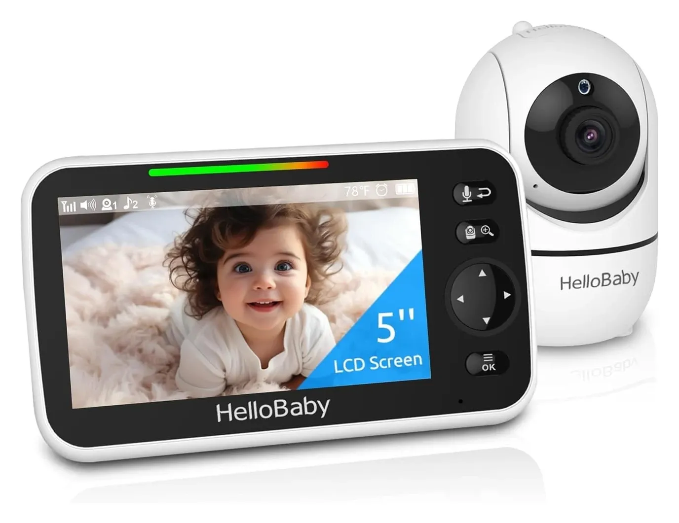 Eufy SpaceView Baby Monitor white background full view