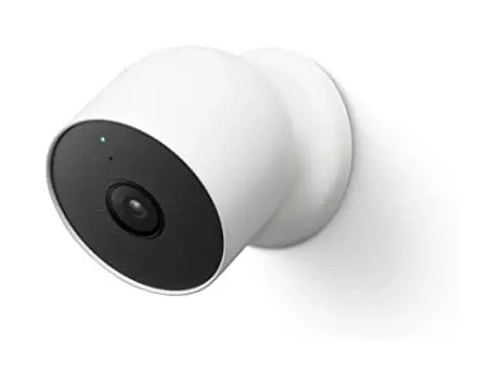 Google Nest Cam Battery front view with white background