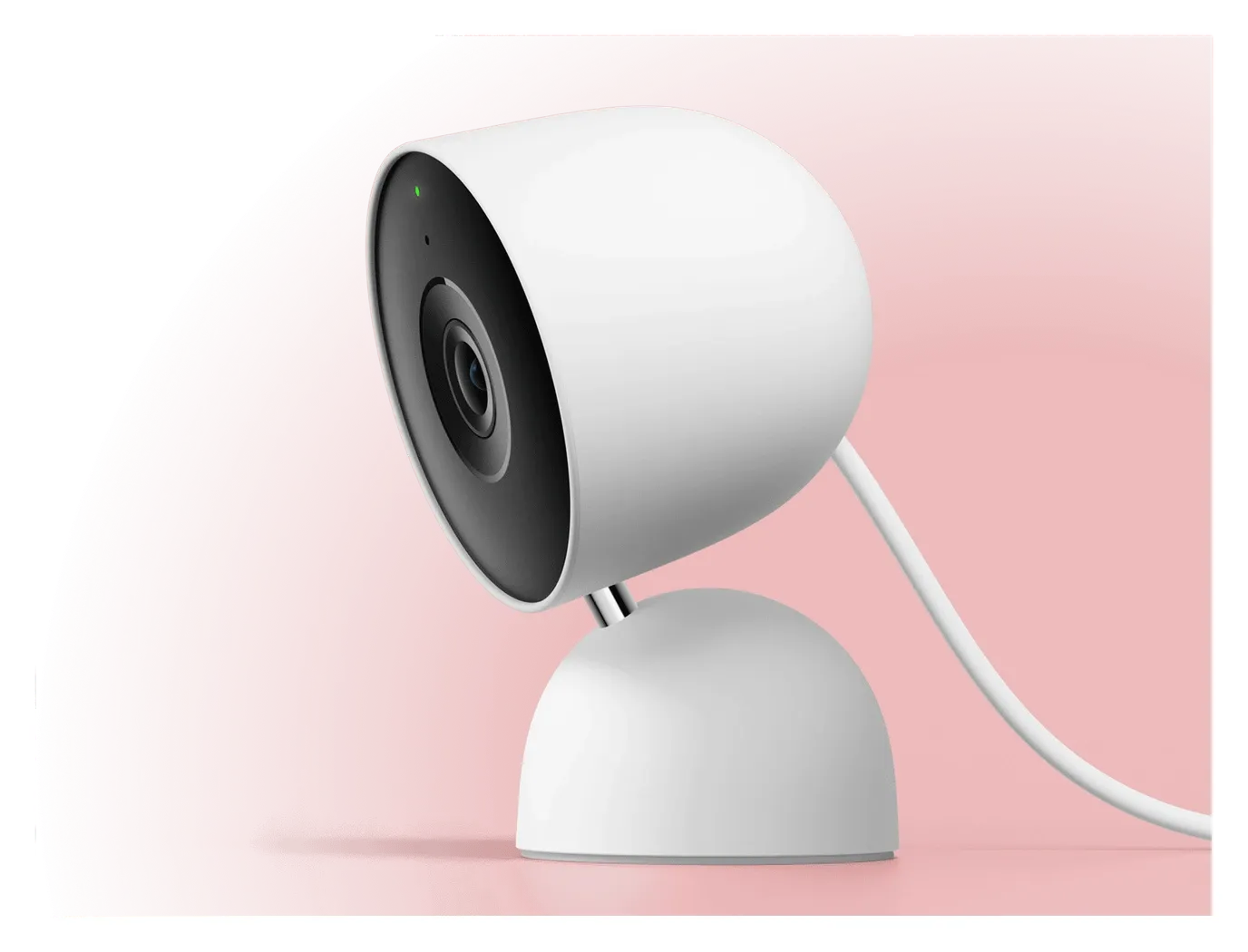 Google Nest Cam Indoor made with 28 percent recycled materials plastic-free packaging