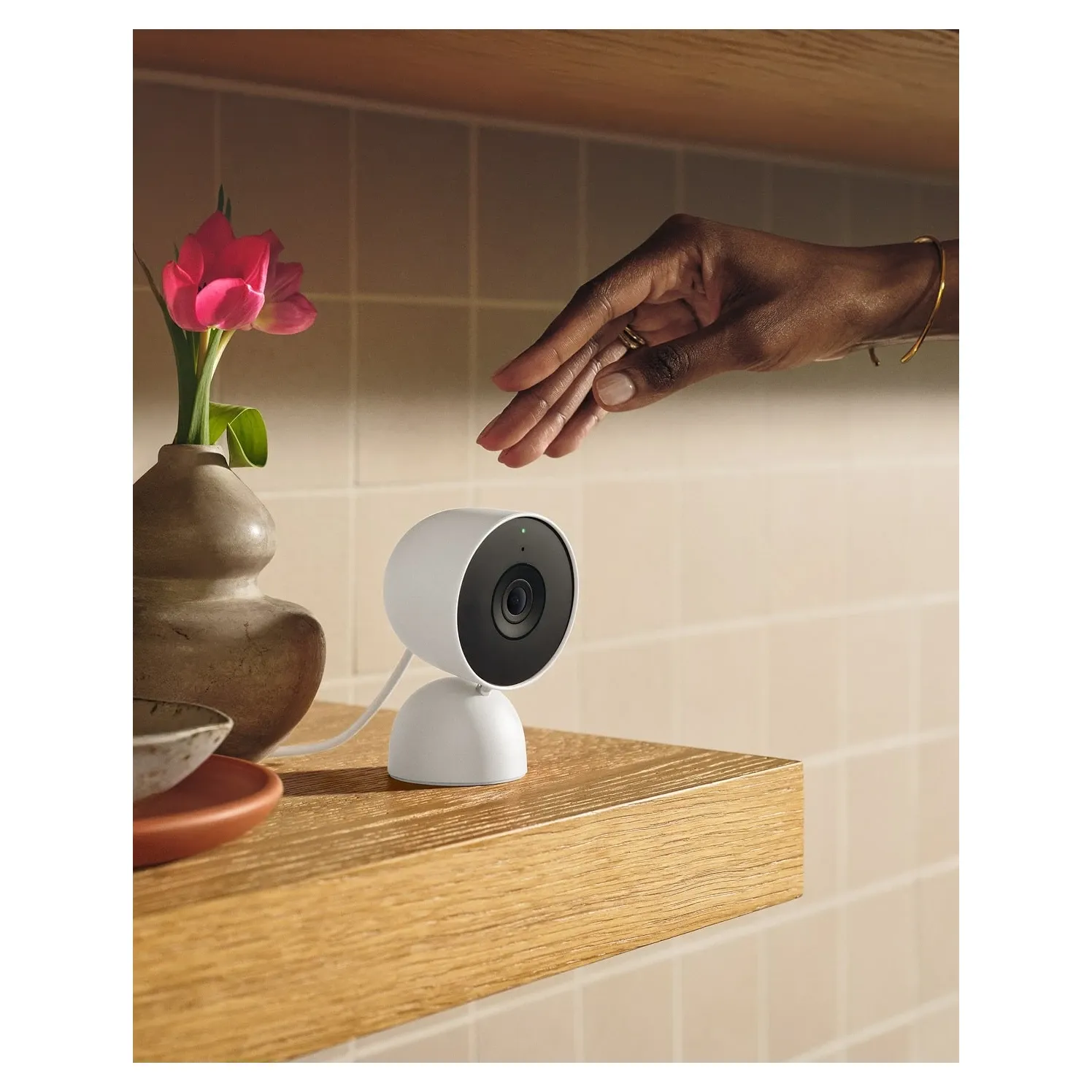 Google Nest Cam Indoor wired setup using Google Home app on smartphone