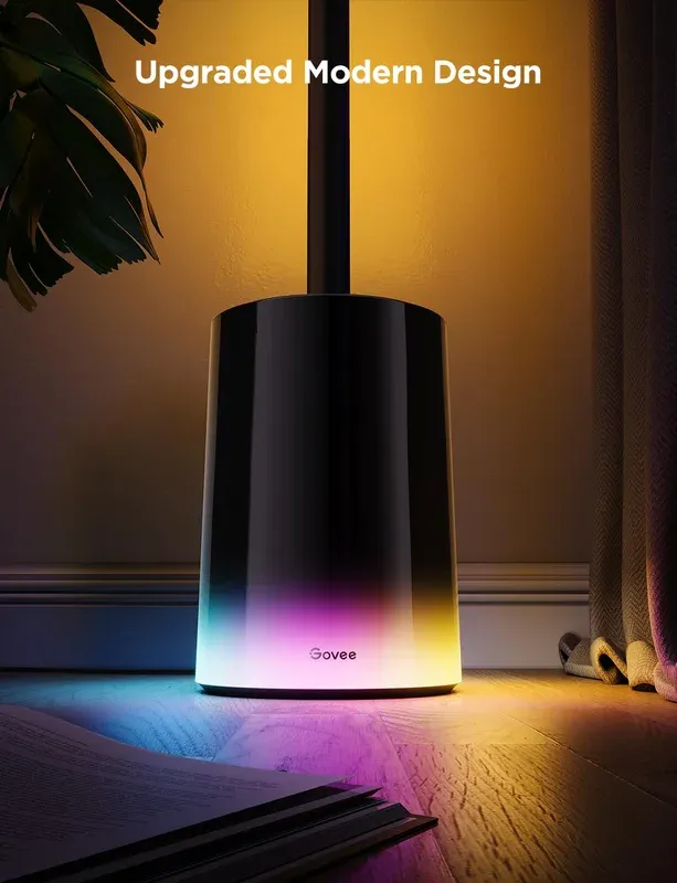 Govee Ceiling Light Ultra displaying multiple color modes in a bedroom setting