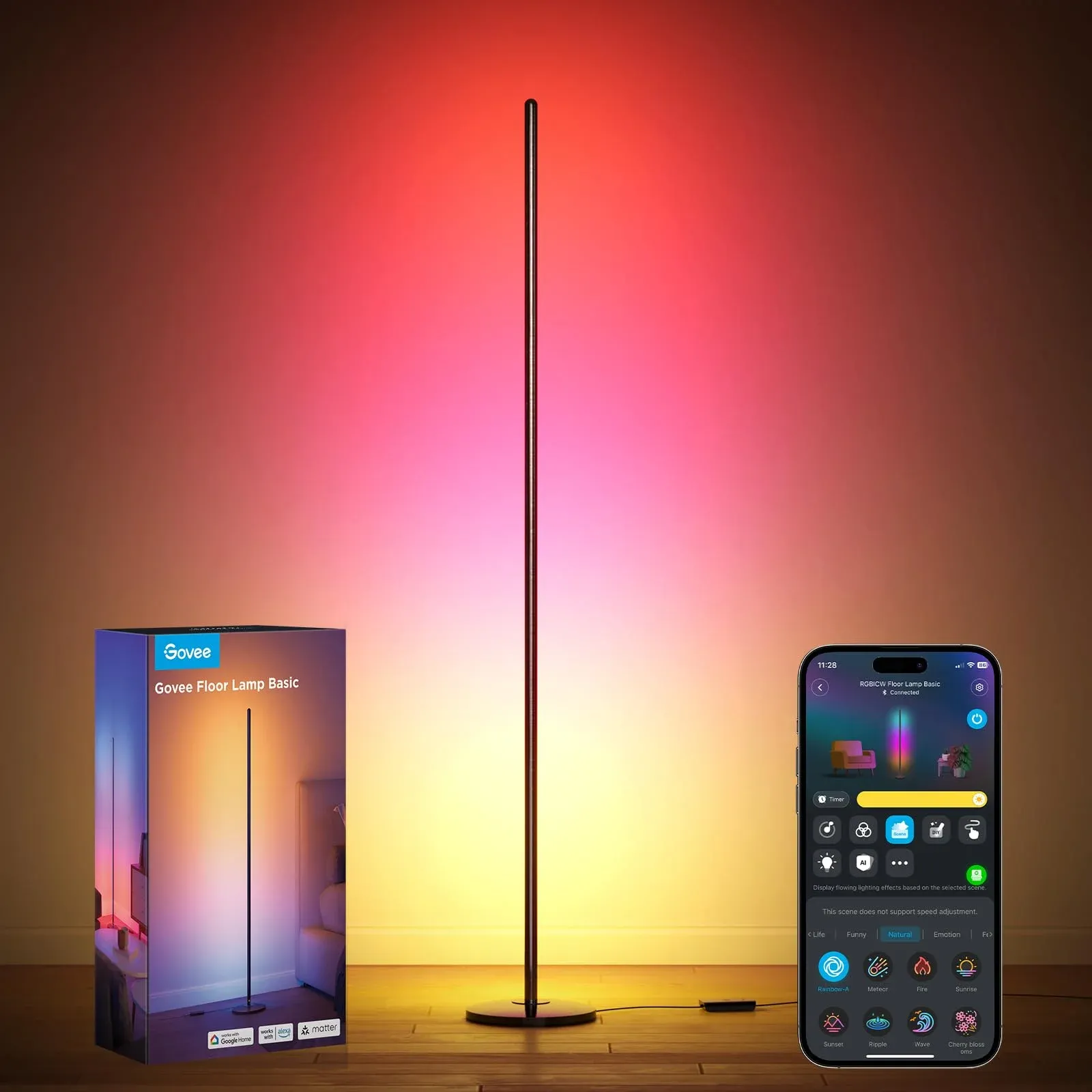 Govee RGBIC Floor Lamp Basic - Smart Corner Lighting