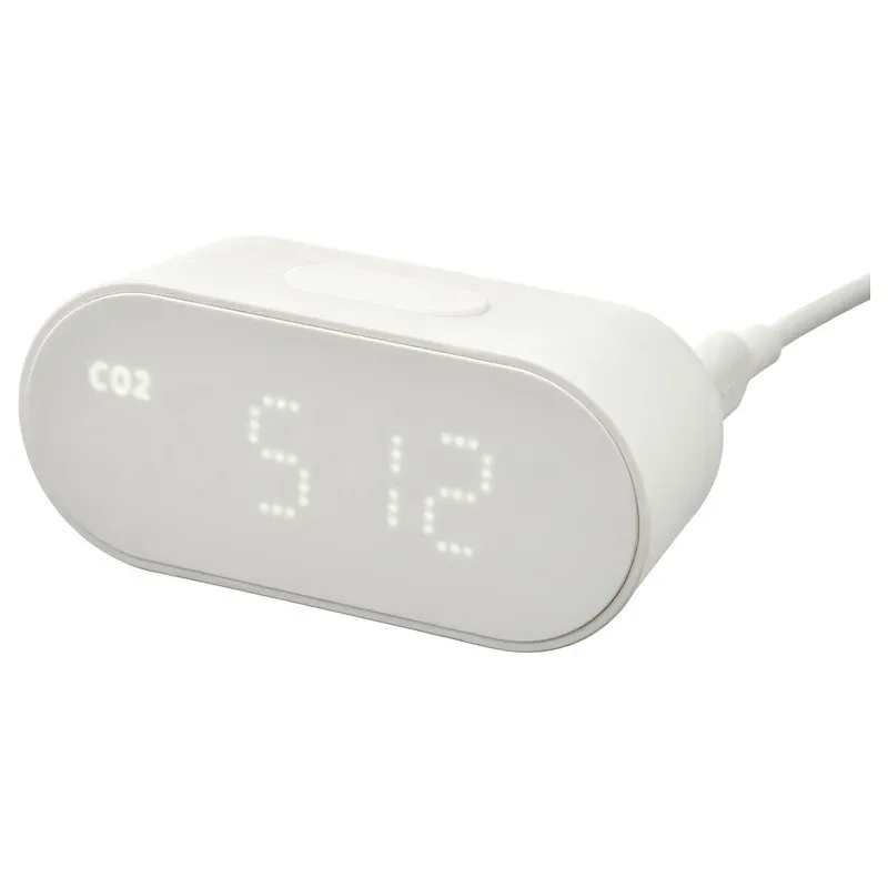 IKEA ALPSTUGA air quality sensor product shot showing the compact square form factor