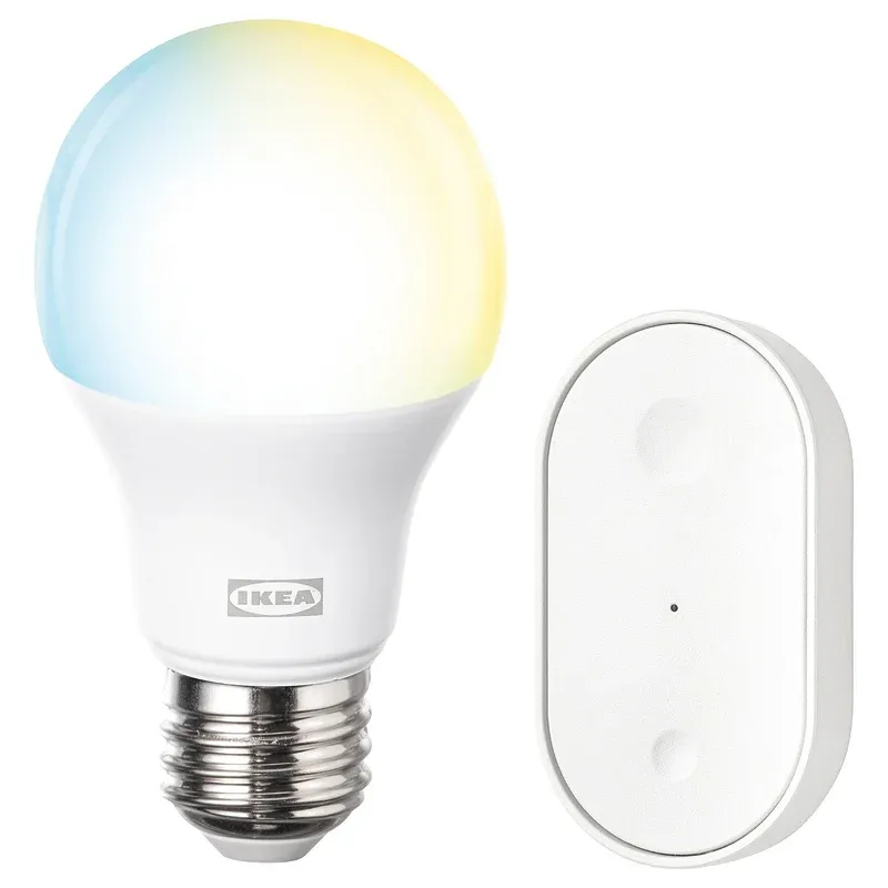 IKEA KAJPLATS E26 white spectrum smart bulb starter kit product shot