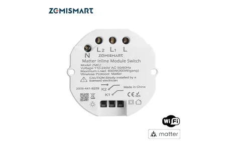 Zemismart ZME2 Matter WiFi Dual Relay Inline Module