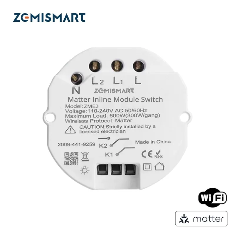 Zemismart ZME2 inline module Zemismart ZME2 Matter over WiFi dual relay inline module