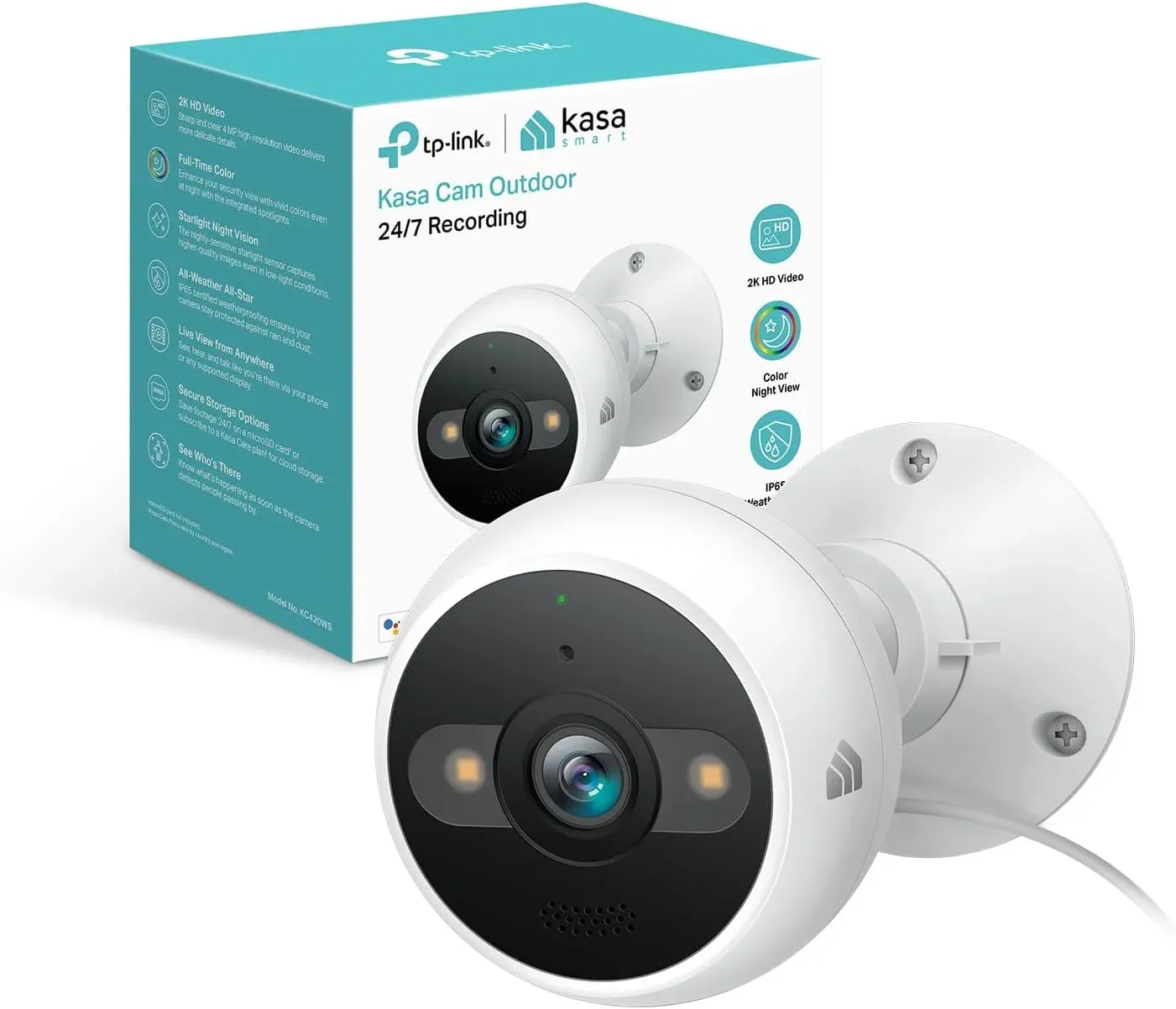 Kasa Cam Outdoor KC420WS featured white background showing sleek design