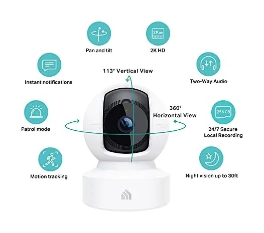 Kasa KC410S used as baby monitor showing two-way audio and sound detection in nursery