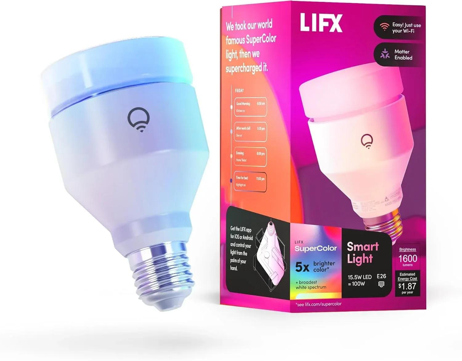LIFX A21 Smart Bulb white color display showing modern design