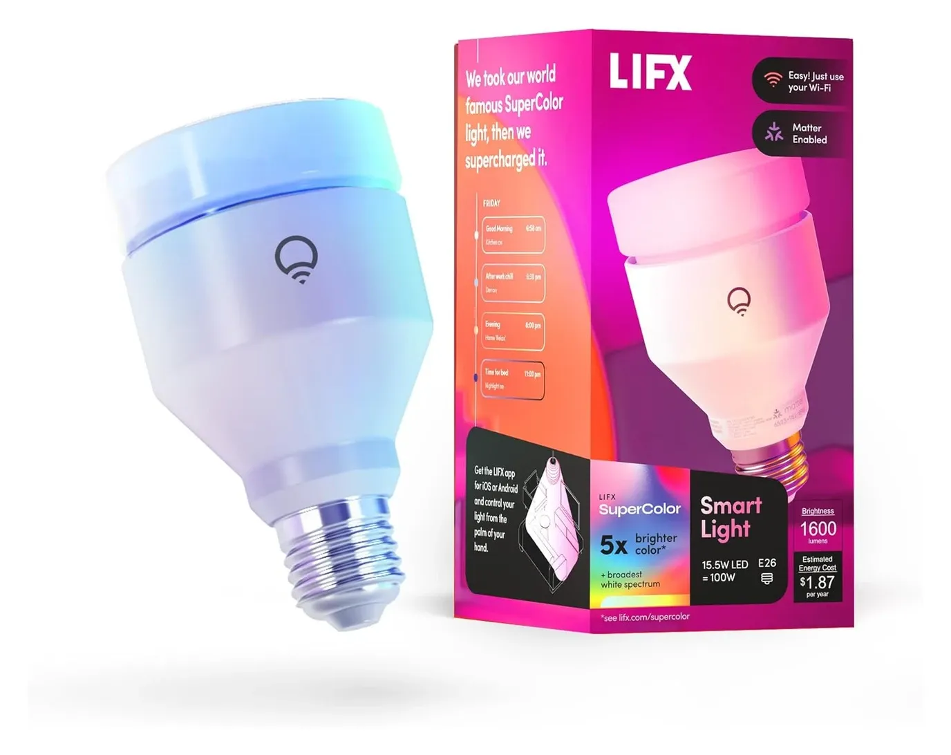 LIFX Candle Color installed in elegant chandelier fixture