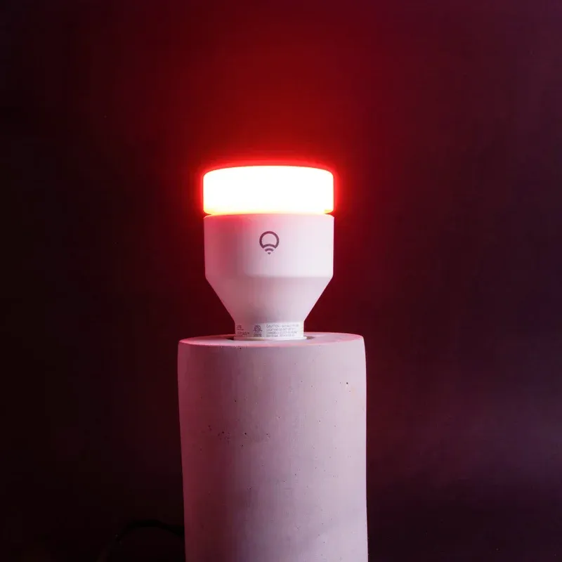 LIFX SuperColor second hero view showing glowing bulb against dark background with color rendering