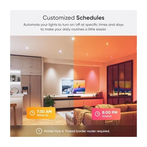 Nanoleaf app interface showing lighting scenes and automation controls