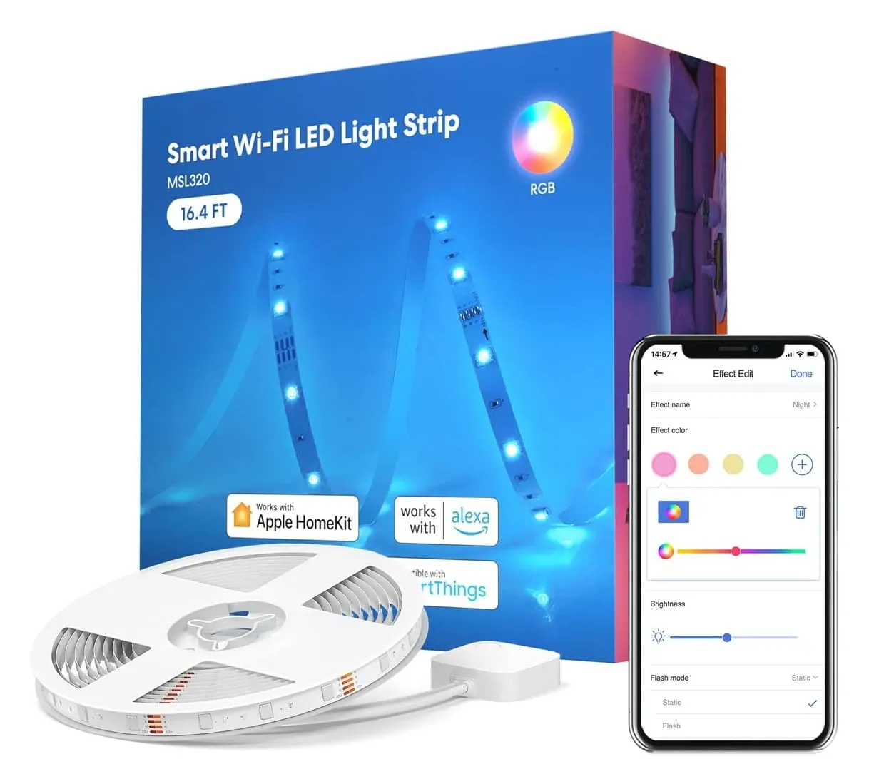 Nanoleaf Lightstrips installation process with adhesive backing