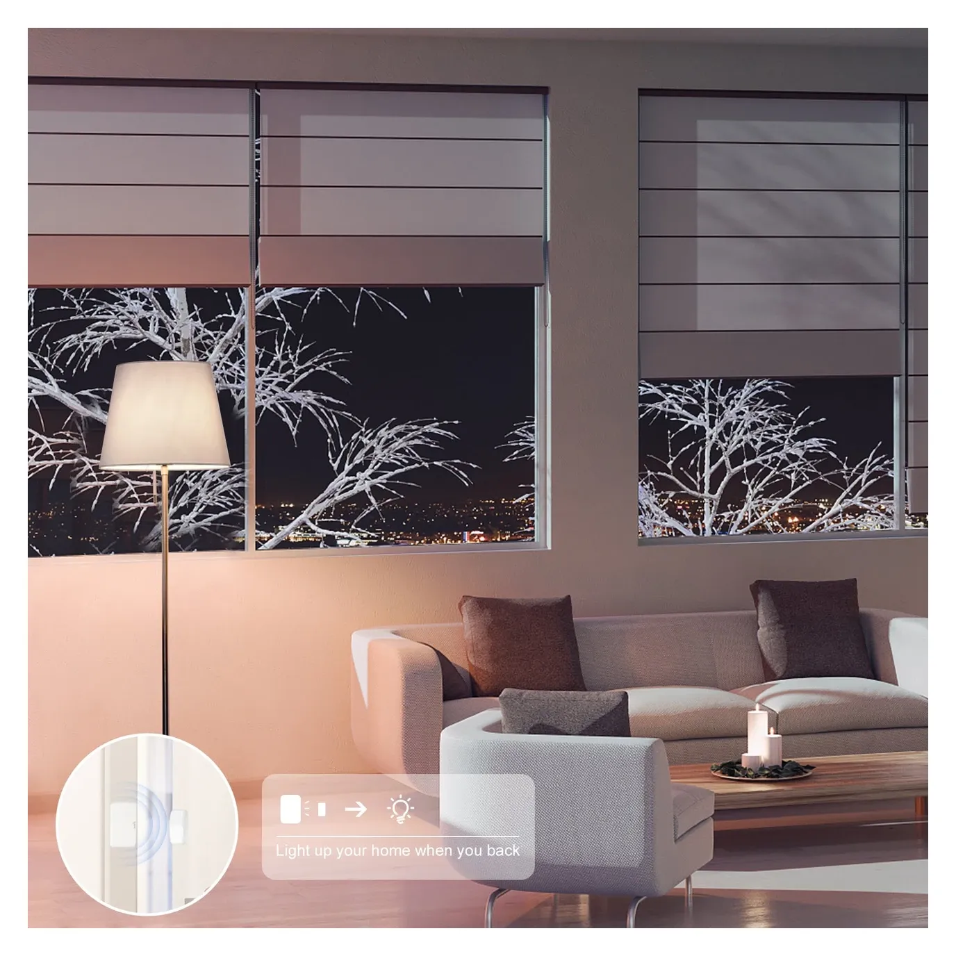 Onvis CT3 app interface showing real-time alerts and home status