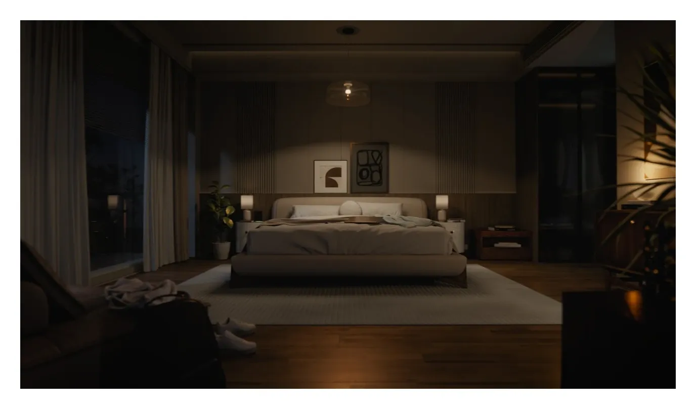 Bedroom lighting ambiance with Philips Hue