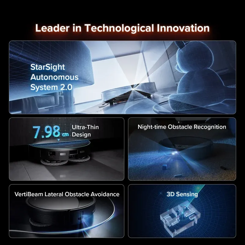 Roborock Saros 10R slim profile sliding under furniture