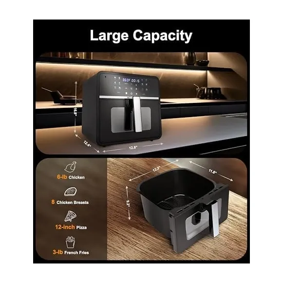 Emerson SmartVoice Air Fryer preset cooking functions Preset cooking functions clearly labeled for quick selection and operation