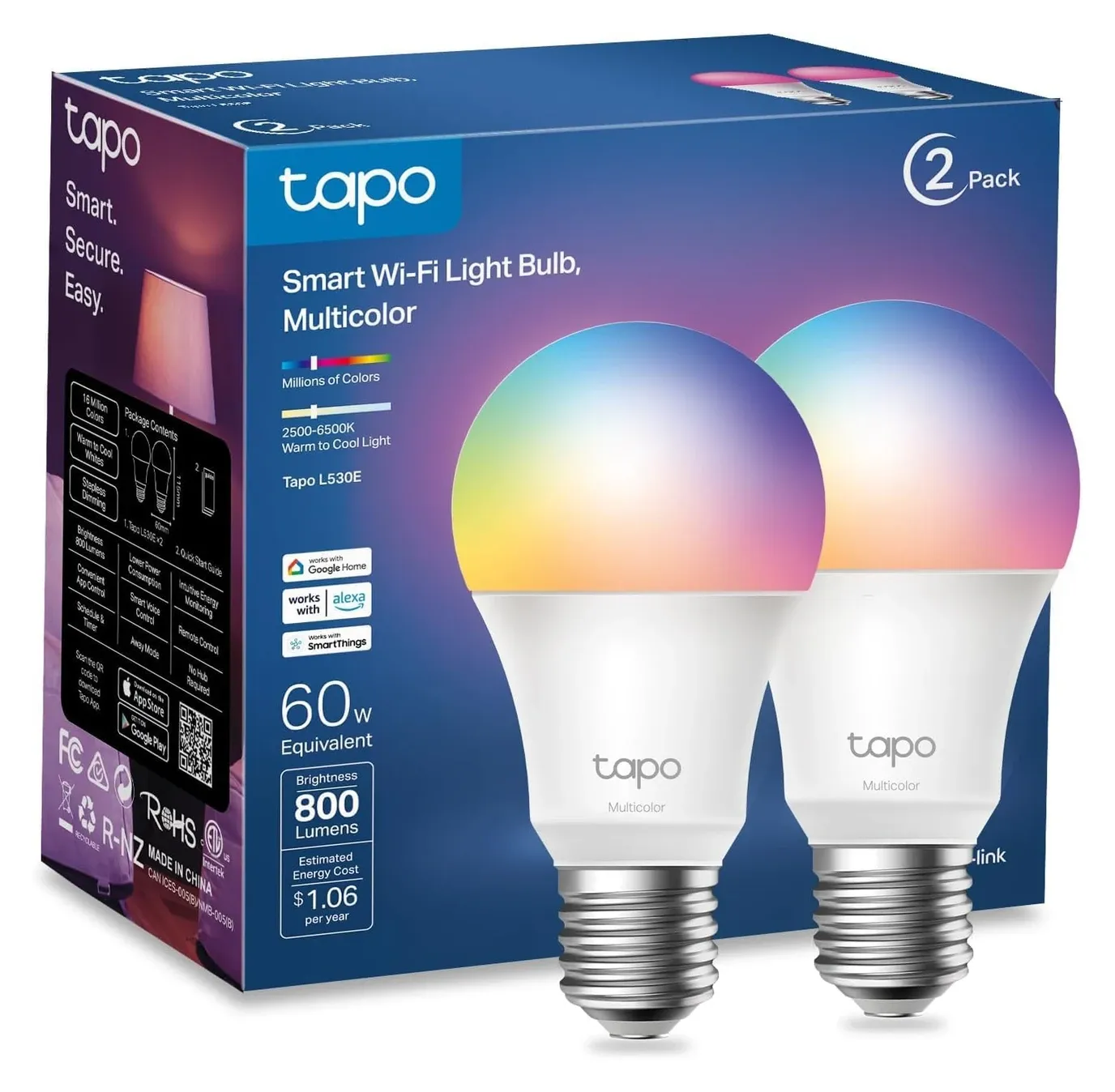 Tapo Smart Light Bulb installed in home fixture showing installation example