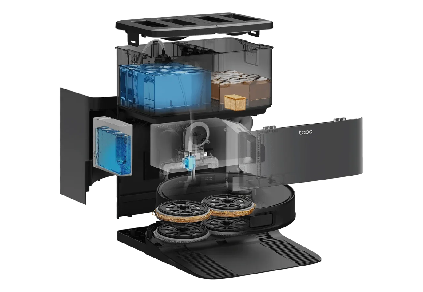 Tapo RV50 Pro Omni DeepEdge mopping coverage along walls