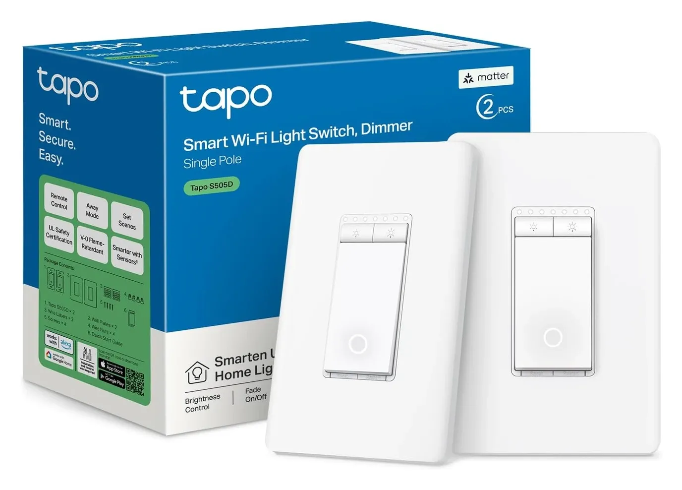 TP-Link Smart Dimmer Switch app interface showing control and scheduling options