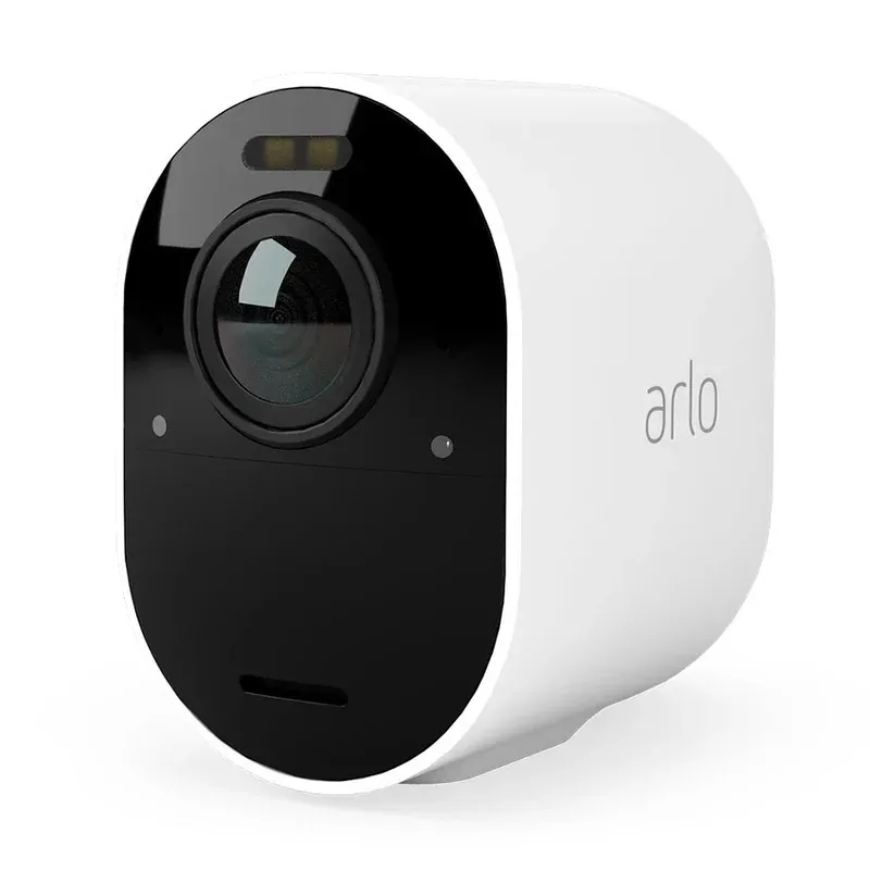 Arlo Ultra 2 Spotlight Camera VMC5040 wire-free outdoor camera with wide-angle lens mounted on exterior wall