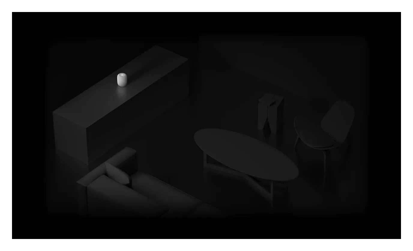 Apple HomePod mini 2 placed in a living room setup