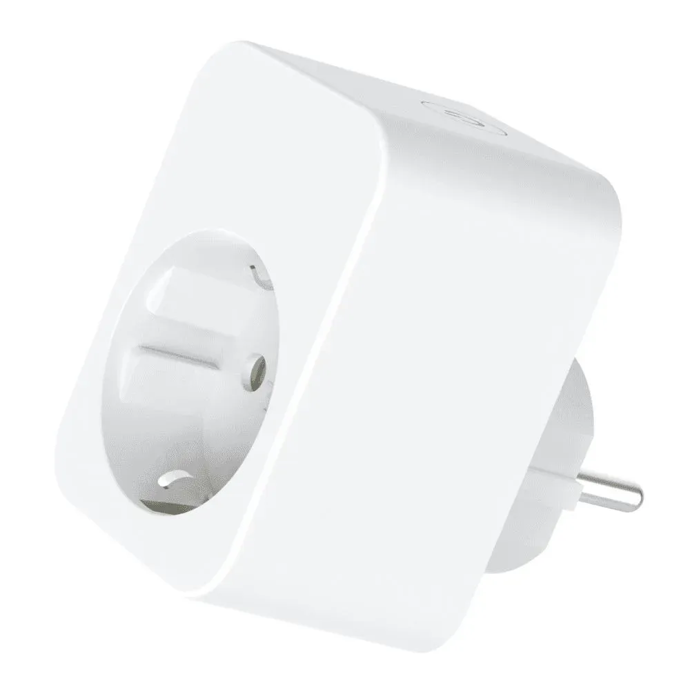 Woox Smart Plug R6118 top view showing power button and compact design