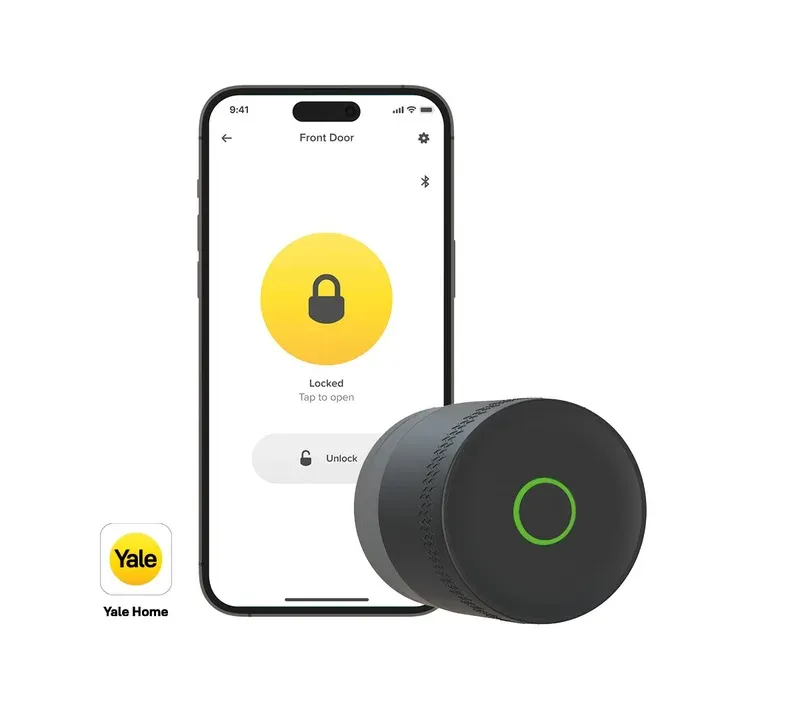 Yale Linus L2 Lite smart lock black edition front view on a white background