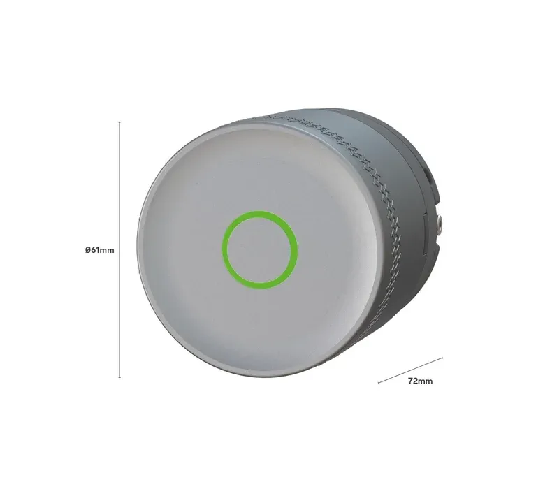 Yale Linus L2 Lite in silver installed on an interior door handle showing door sensor placement