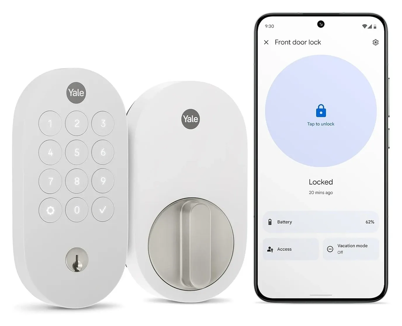 Yale Smart Lock with Matter featured white background showing elegant design