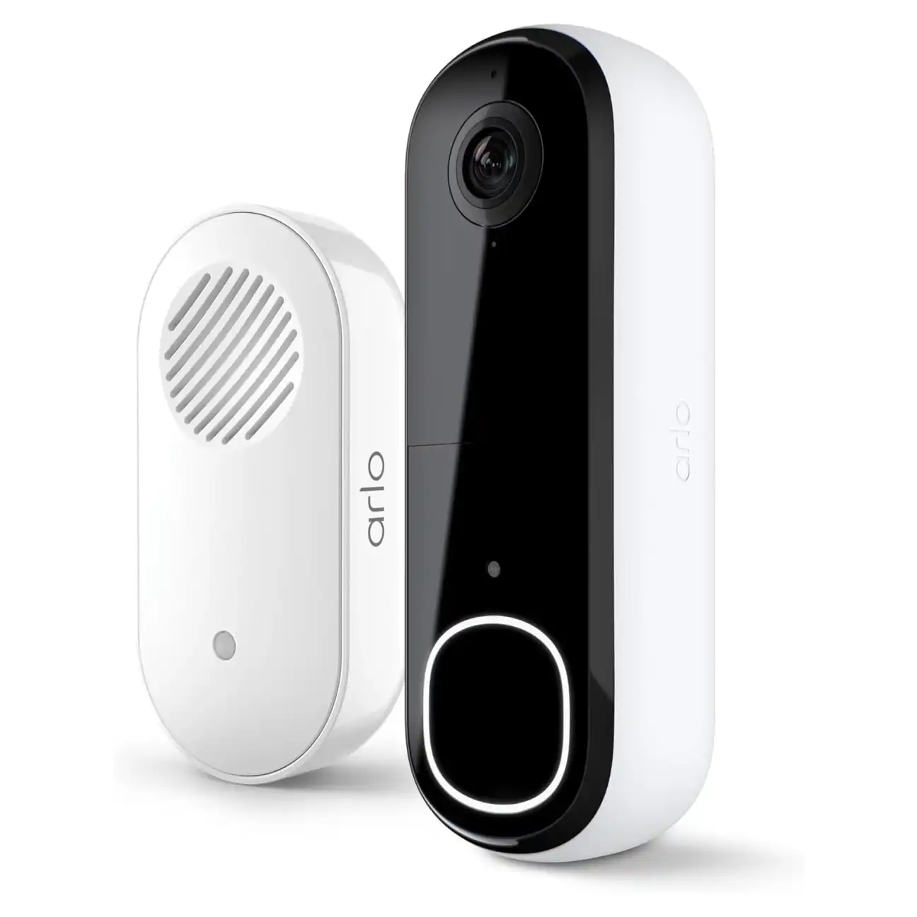 Eufy Security Video Doorbell Dual at an angle showing dual camera lenses and design