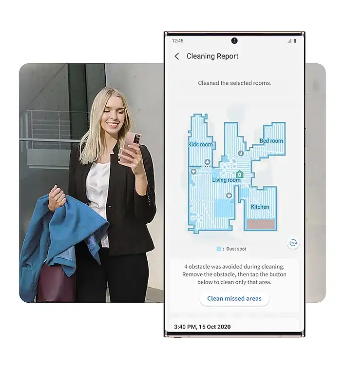 Live cleaning report in app