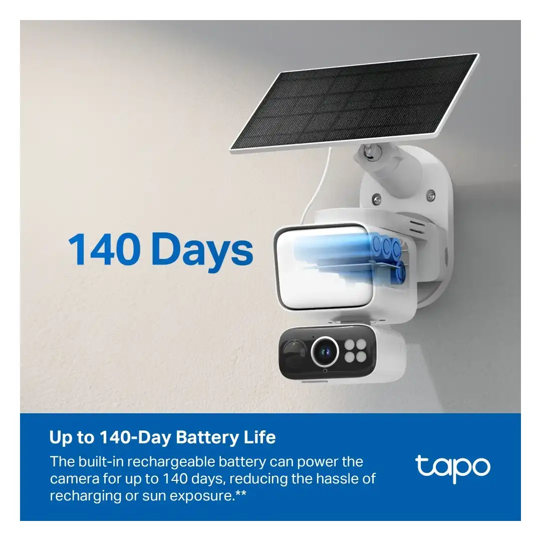 Solar panel charging the camera